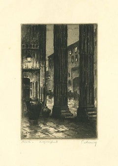Asís - Grabado original de Paolo Menni - Siglo XX