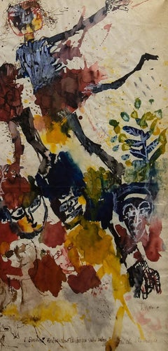 Homage to Klee - Tempera and Watercolor by Sergio Barletta - 1960s