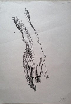Vintage Study of a Hand - Original Drawing on Tissue Paper - Mid-20th Century