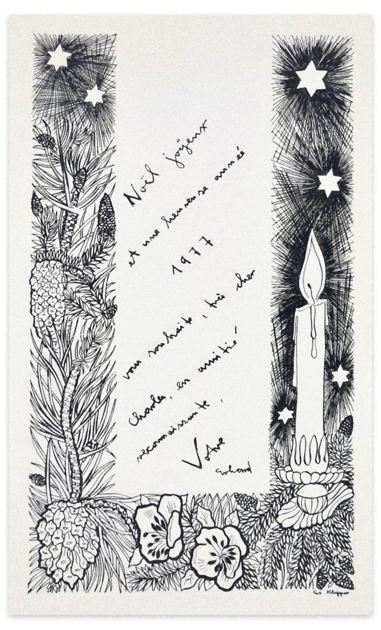 Biglietto d'auguri di Natale - Inchiostro originale di Erhard Klepper - 20° secolo in vendita 1