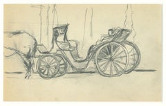 The Chariot - Original Pencil Drawing by Herta Hausmann - Mid-20th Century