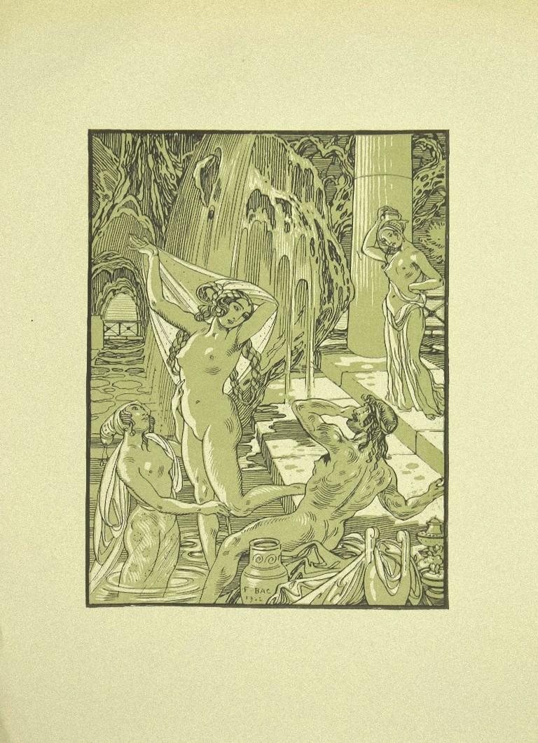 Allegoria dell'acqua - Litografia originale di Ferdinand Bac - 1922
