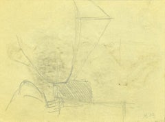 Donna che dorme - Disegno a penna di Mino Maccari - 1950