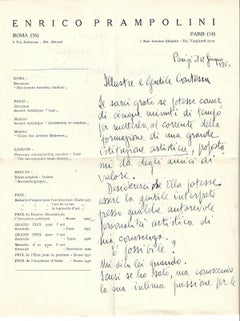 Autograph Letter by E. Prampolini - 1930s