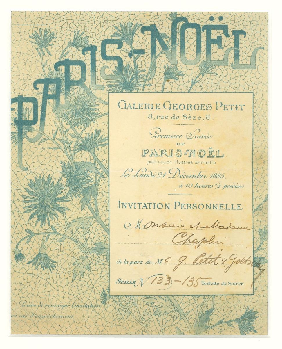Invito alla Premiere Soiree Paris Noel - Litografia di Georges Petit - 1883 - Art di George Petit