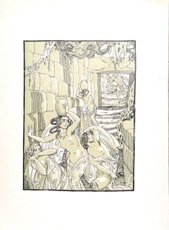 L'Escape of the Bacchantes - Lithographie originale de Ferdinand Bac - 1922