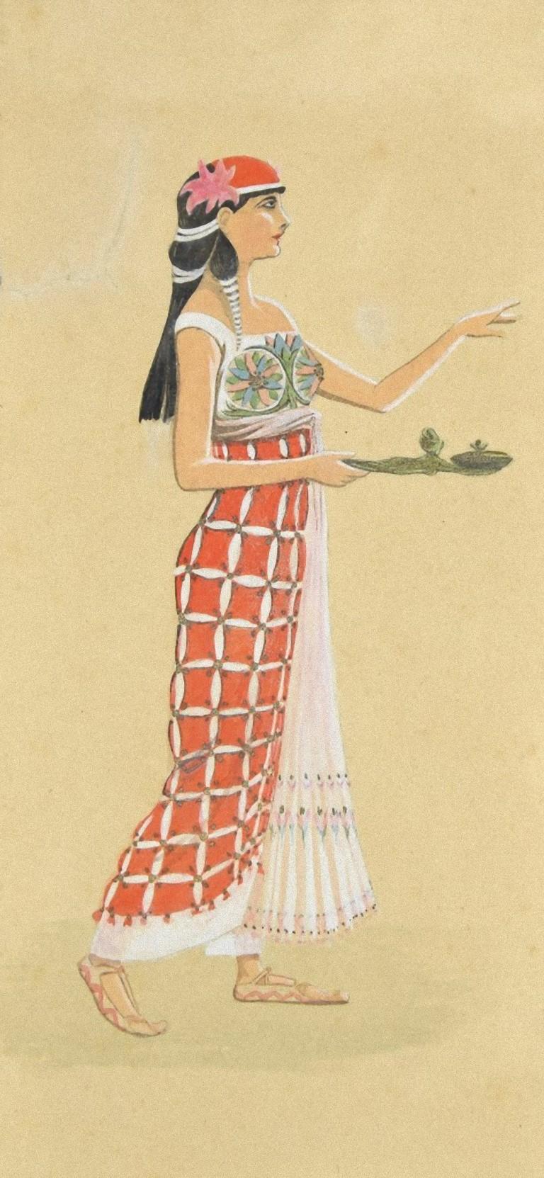 Woman Figure ist eine Originalzeichnung in Mischtechnik, Tusche, Tempera und Aquarell auf elfenbeinfarbenem Papier von M. Molinari aus dem Jahr 1920.

Nicht unterzeichnet.

Der Erhaltungszustand der Kunstwerke ist gut.

Das Kunstwerk stellt einen