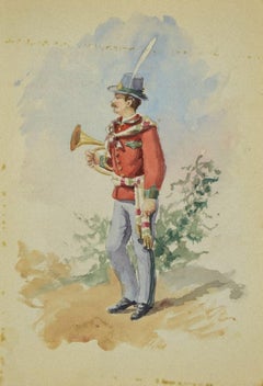 Uniform of the Municipal Music Band - Original Ink and Watercolor - 1885