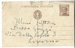 Autographisches Postkartenplakat – signiert von Plinio Nomellini an Beppe Guzzi – 1930er Jahre