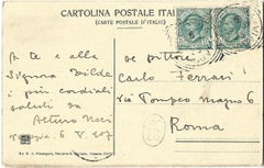 Autographisches Postkartenplakat, signiert von Arturo Noci an Carlo Ferrari, 1907