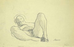 Female Figure - Original Pencil Drawing by Mino Maccari - 1920s 