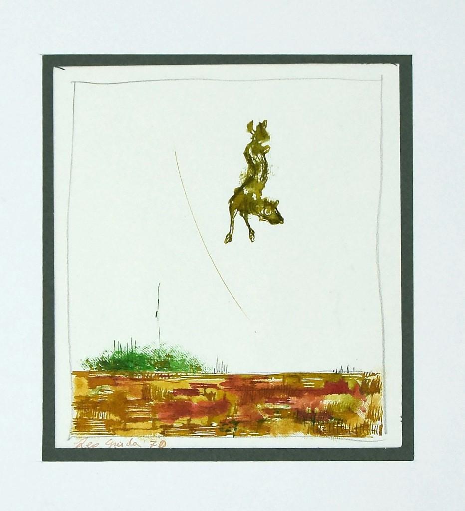 Composition - Original Watercolor on Paper by Leo Guida - 1970