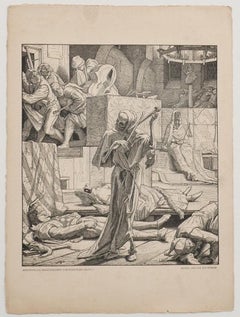 The Dance of Death - Original Woodcut by Alfred Rethel - Mid-19th Century