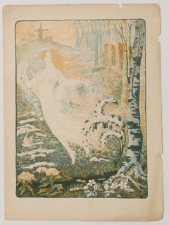 Antique Fairy - Original Lithograph on Paper by Gérard Roojen - 1918