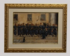 Bersaglieri in Rome -  Watercolor - 1871