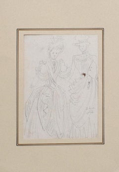 Costume - Crayon sur papier d'Eugène Berman - années 1950