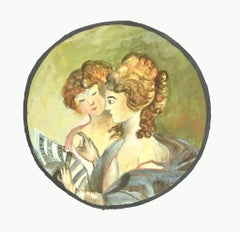 Les deux chanteurs - Gouache originale sur papier - 1926