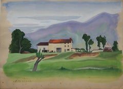 Village - Original Watercolor by Pierre Segogne - 1935