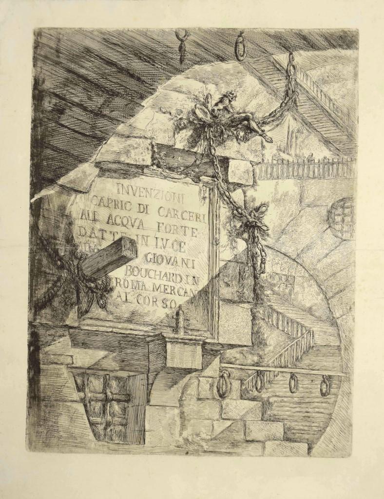 Giovan Battista Piranesi Figurative Print – Frontispiz aus „Carceri d'Invenzione“ – Radierung von G. B. Piranesi – 1749/59