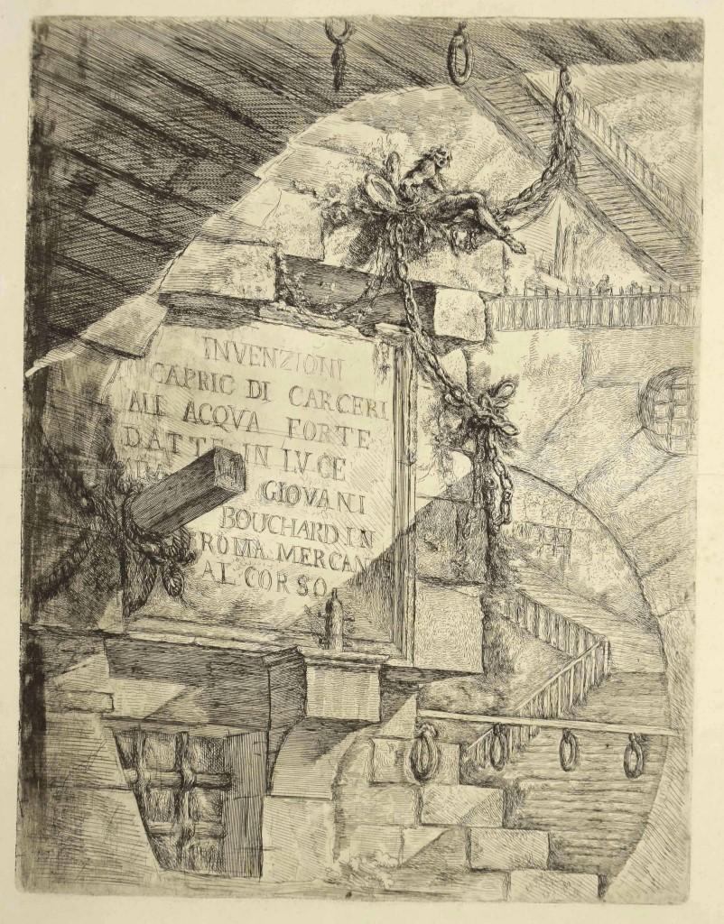 Frontispiz aus „Carceri d'Invenzione“ – Radierung von G. B. Piranesi – 1749/59 – Print von Giovan Battista Piranesi
