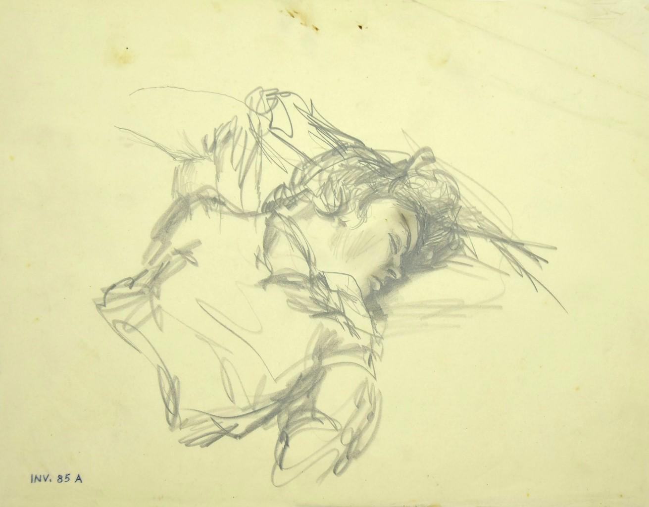 Leo Guida Figurative Art - Figure - Pencil Drawing - Late 20th Century