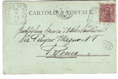 Mémoires de Marina di Pisa - Postcard signée par Giovanni Costa - 1899