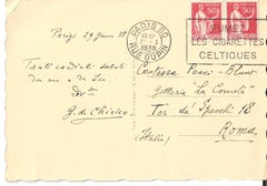 Autograph Postcard Signed by Giorgio de Chirico - 1938