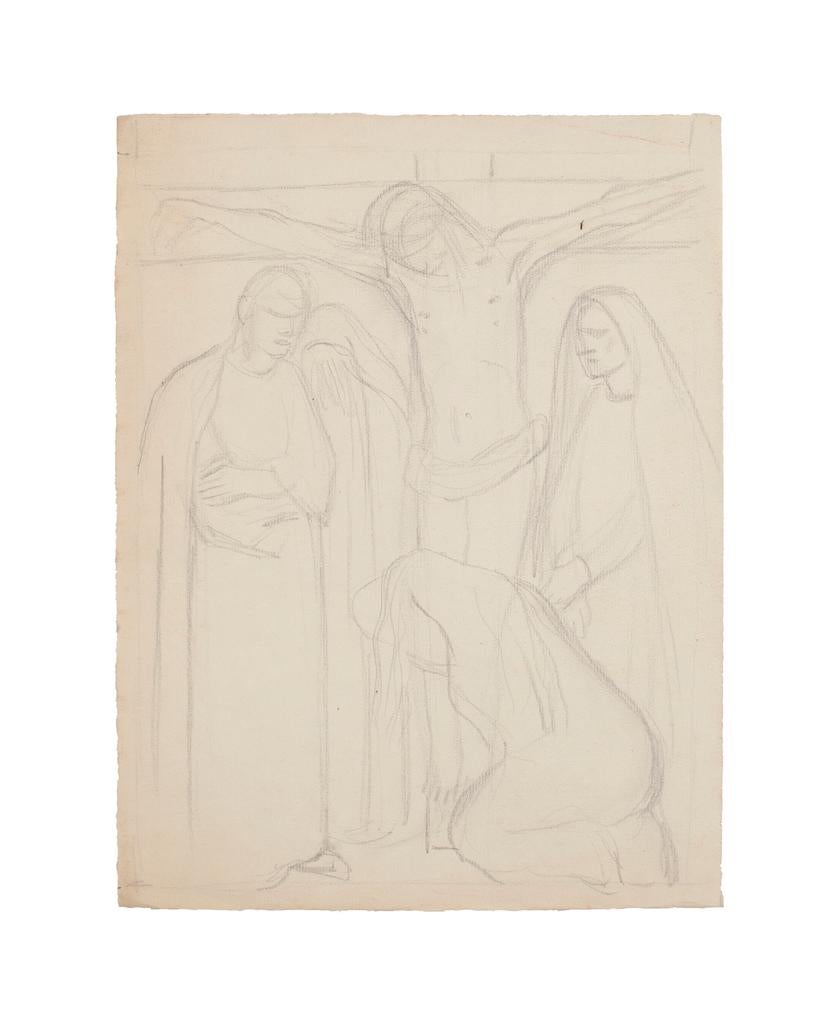 Sketch for the Crucifixion - Pencil Drawing - 1950