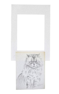 The Cat - Pen on Paper by Marie Paulette Lagosse - 1970s
