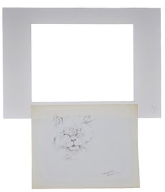 The Cat - Pen on Paper by Marie Paulette Lagosse - 1970s