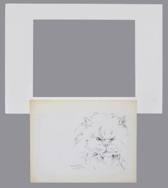 The Cat - Pen on Paper by Marie Paulette Lagosse - 1970s