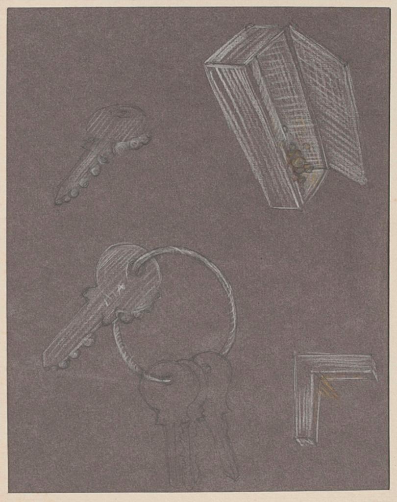 Objets d'art - dessin au pastel de Bruno Conte - 1981