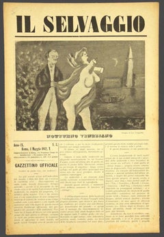 Vintage Il Selvaggio #1 - Art Magazine with Original Woodcuts by Mino Maccari - 1932