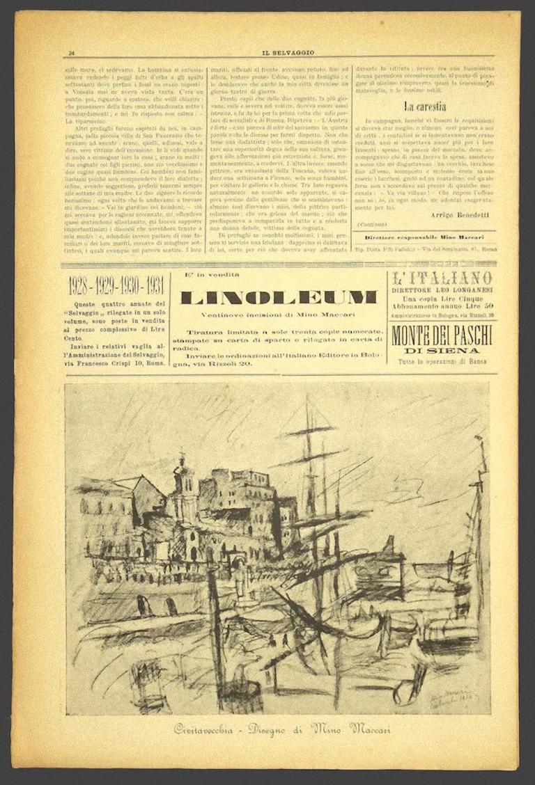 Il Selvaggio n°1 - Magazine d'art avec gravures sur bois originales de Mino Maccari - 1932 - Moderne Art par Unknown