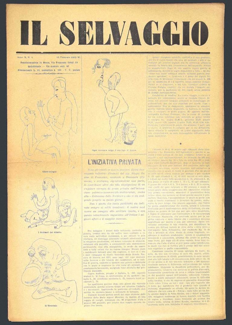 Il Selvaggio n°1 - Magazine d'art avec gravures sur bois originales de Mino Maccari - 1933