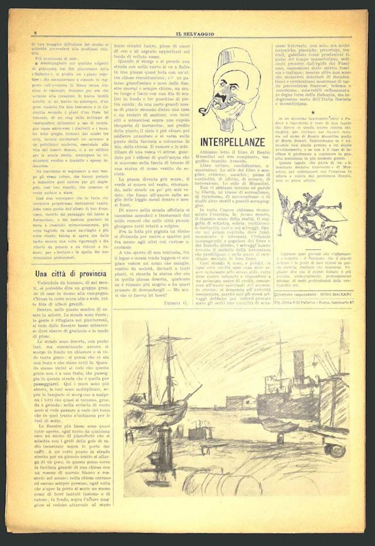 Il Selvaggio n°1 - Magazine d'art avec gravures sur bois originales de Mino Maccari - 1933 en vente 1