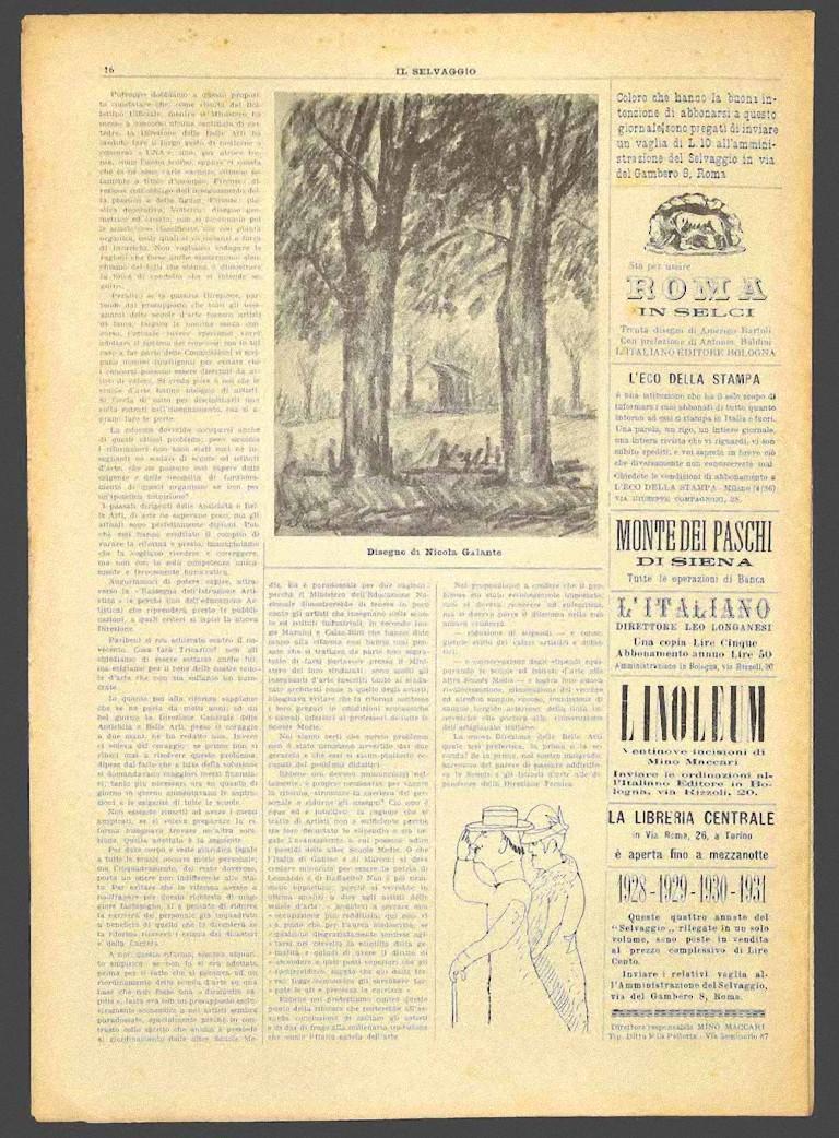 Il Selvaggio n°1 - Magazine d'art avec gravures sur bois originales de Mino Maccari - 1934 en vente 1