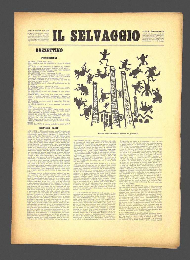 Il Selvaggio n°11 - Magazine d'art avec gravures sur bois de Mino Maccari - 1934