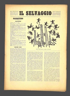 Vintage Il Selvaggio #11 - Art Magazine with Woodcuts by Mino Maccari - 1934