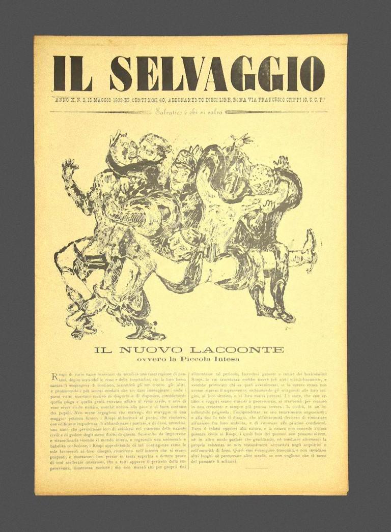 Il Selvaggio #1 no.3 -Art Magazine with Original Woodcuts by Mino Maccari - 1933