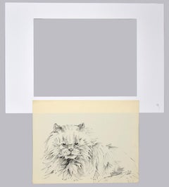 The Cat - Original Pen on Paper by M. P. Lagosse - 1970s