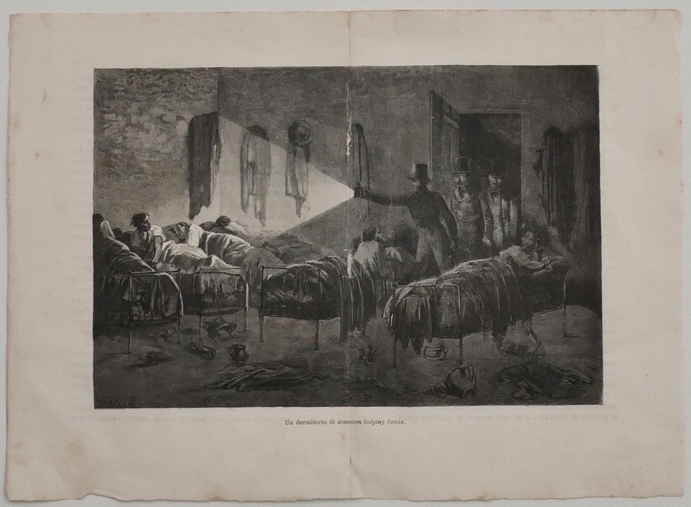 El Dormitorio es una litografía original, realizada por C. Laplante.

Firmado en la placa, abajo a la derecha.

Titulado en la parte inferior central, con los guiones en la parte posterior.

En buen estado, salvo por un pliegue central y un borrado