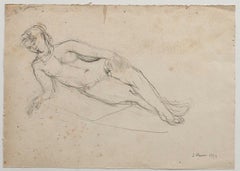 Desnudo - Dibujo a lápiz de Jeanne Daour - 1939