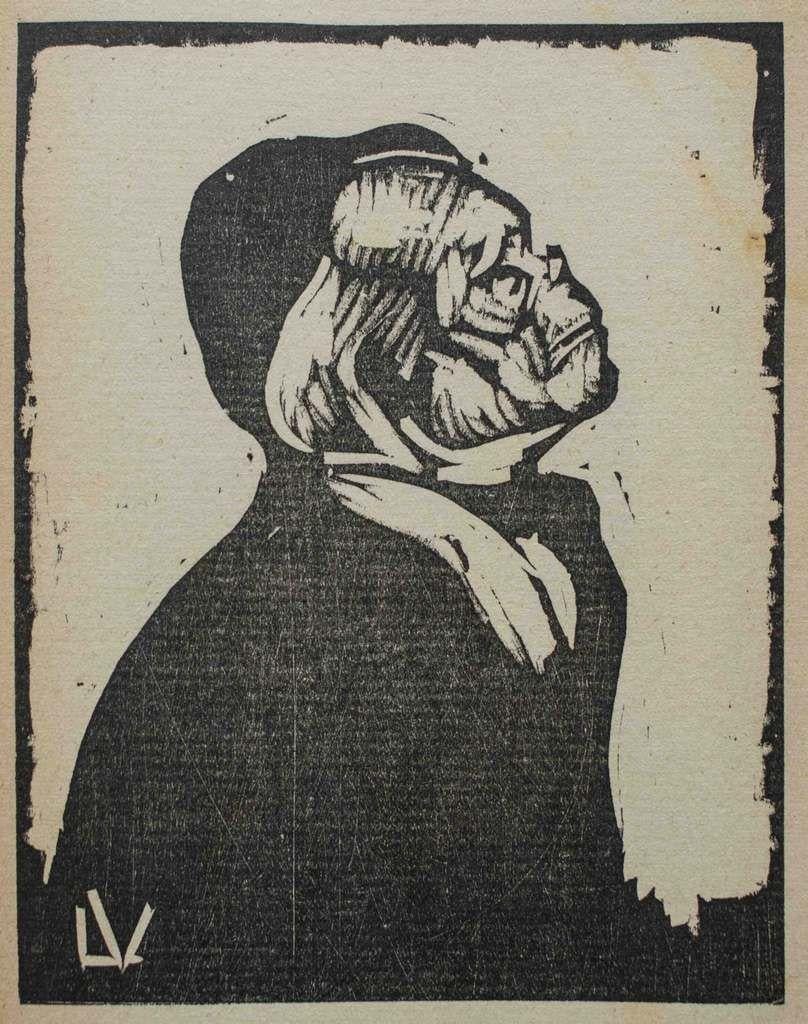 Die ältere Frau – Xilograph von Lorenzo Viani  - 1930