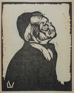 Femme âgée - Xilographe de Lorenzo Viani  - 1930