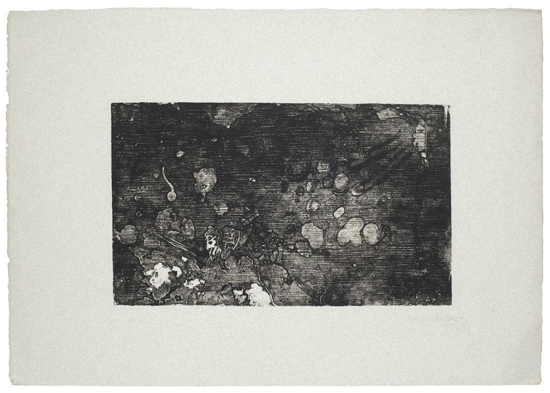 composition en noir et blanc - eau-forte de Margherita Benetti - 1972