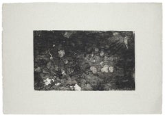 composition en noir et blanc - eau-forte de Margherita Benetti - 1972