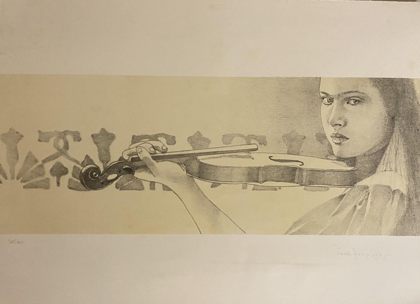 The Violin is a splendid lithograph on paper engraved by Paolo Giorgi, in 1986.

The state of preservation of the artwork is excellent. 

Hand-signed, on the lower right. Numbered, 90/225 of prints, on the lower left.

This beautiful artwork
