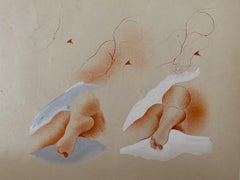 Antique Anatomical studies - Original Mixed Media Drawing - Late 19th Century