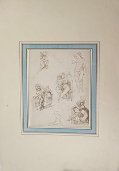 Figure - Original Ink Drawing - 19th Century